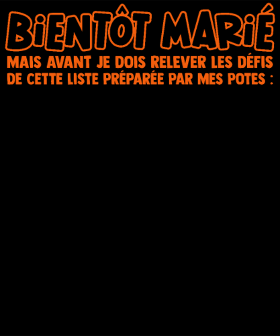 Offrez au futur marié le t-shirt ultime pour son EVG ! Ce motif hilarant présente une liste de gages délirants préparée par ses amis. Un cad...